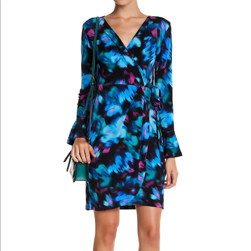 London Times
Rainbow Haze Bell Sleeve Wrap Dress